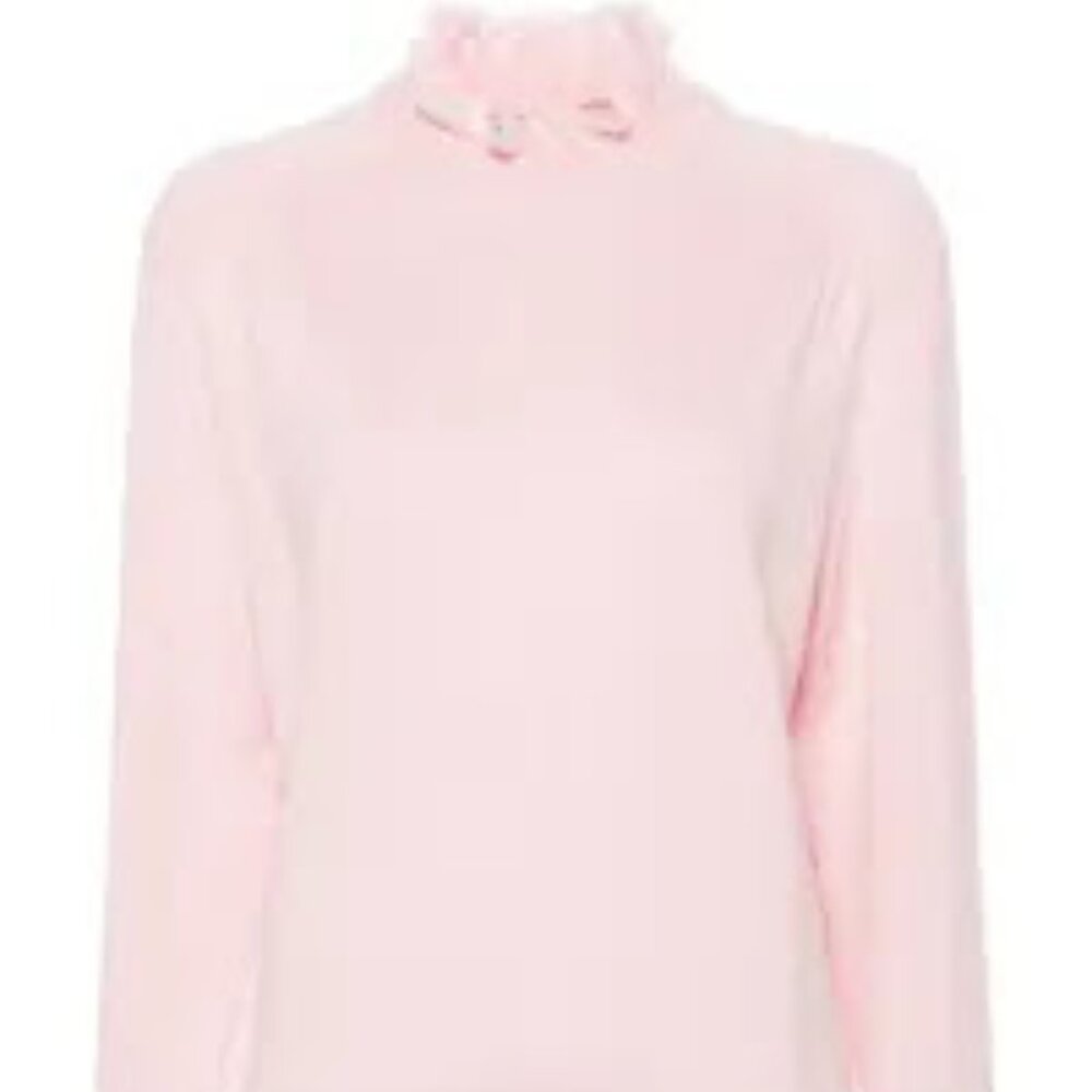 NWTPhilosophy Di Lorenzo Serafini pink frilled-neckline fine-knit jumper Size 40